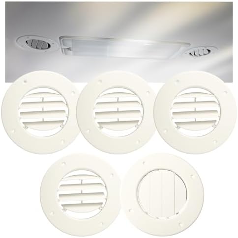 Ketofa 6.5 Inch RV Ceiling Vent Cover, 4-5/8 Inch Duct, 5 Pack by Ketofa