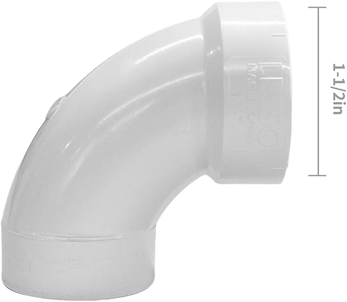 Adjustable White P Trap with Threaded Adapter Ring, 1-1/2" Leak & Odor Proof - Image 4