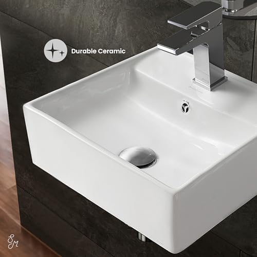 Claire 15" Compact Ceramic Wall Hung Sink in White - Image 4