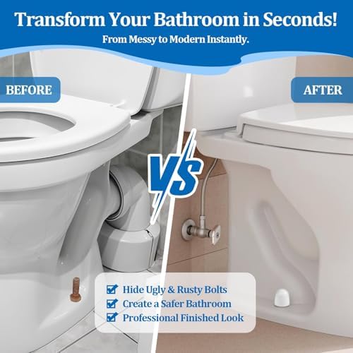 Universal Toilet Bolt Caps, Push-on Design Floor Bolt Covers - Image 3