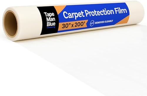 TapeManBlue Carpet Protection Film 30" x 200' roll, Self Adhesive Plastic by TapeManBlue