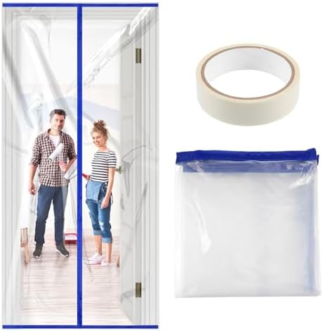 Dust Barrier Door Kit Construction Door Barrier 4'W x 7.5'H Reusable Plastic by MAQUITA