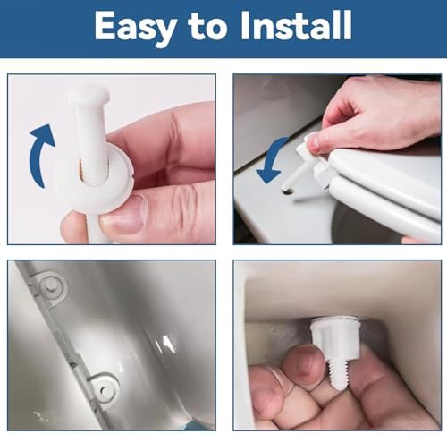 2 Pack Universal Toilet Seat Screws Replacement Kit, Plastic Bolts Toilet Seat - Image 3