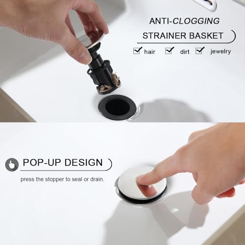 Bathroom Sink Drain, Pop Up Drain Stopper - Image 4