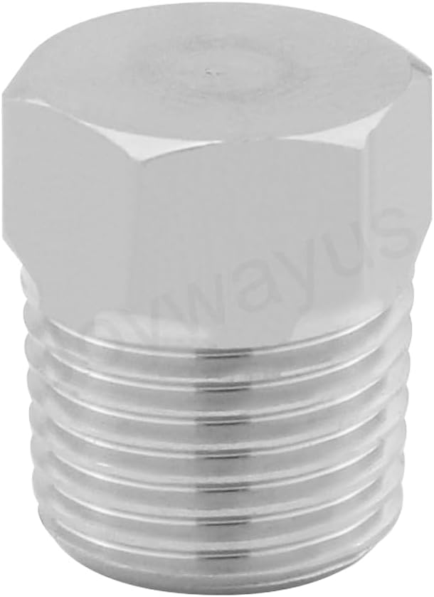 Joywayus 5Pcs Stainless Steel Outer Hex Thread Socket Pipe Plug Fitting 1/8" - Image 3