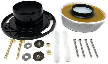 Toilet Flange with Wax Ring for Toilets Replacement Kit Includes Bolts PVC by ProBuildersHardware