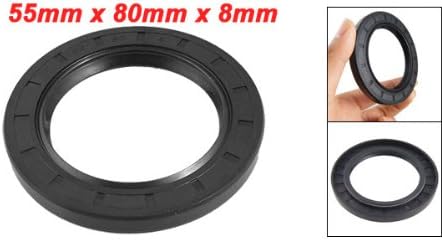 uxcell Metric Rotary Shaft Oil Seal 55x80x8mm TC Double Lips Rubber - Image 2