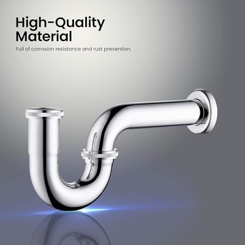 KIBI 1.5" Bottle P-Trap for Bathroom Sink – Decorative Solid Brass Drain Pipe - Image 3