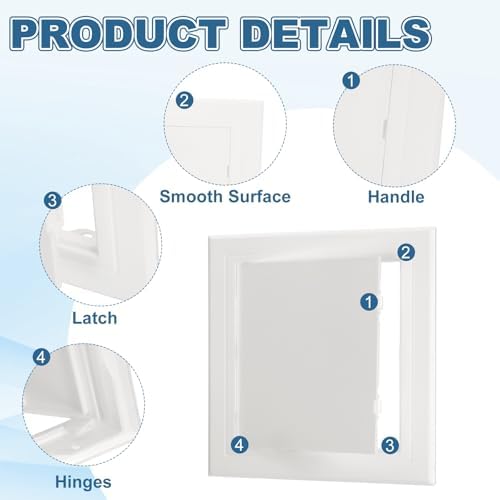 PATIKIL Access Panel for Drywall 7x7 Inch, 1 Set ABS Plastic Wall Hole Cover - Image 3