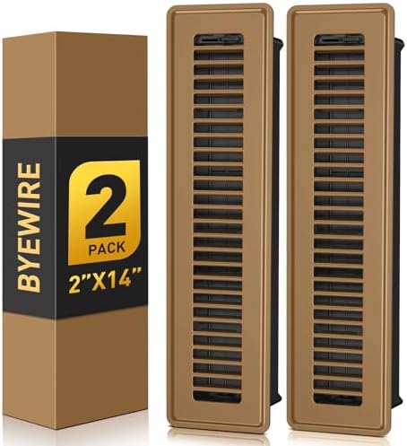2x14 Floor Register, 2 Pack Brown Floor Vent Covers by BYEWIRE