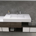 35"X19" Wall Mount Sink, Stone Bathroom Sink without Holes by MEDUNJESS