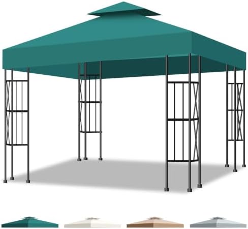 10x10 Canopy Replacement Top Cover Canopy Top Replacement Double Layer Vented by Qdreclod