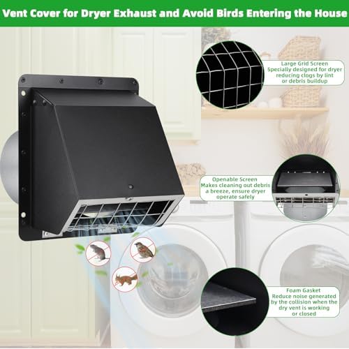 5" Dryer Vent Cover, Outside Dryer Vent Cover - Image 3
