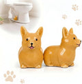 boeemi Ceramic Corgi Toilet Bolt Caps, Cute Puppy Bathroom Decor by boeemi
