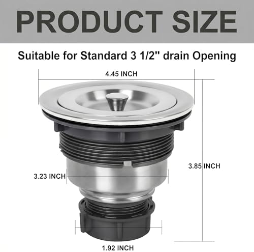 LQS Kitchen Sink Drain Assembly, Kitchen Sink Strainer - Image 3