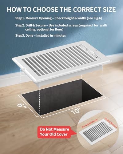 6x10 Floor Register, Air Vent Covers - Image 2