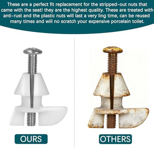 Toilet Seat Hardware Screws and Plastic Nuts Replacement Kit - Image 6
