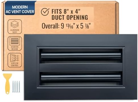 Fits 8x4 Duct Opening, Modern AC Vent Cover, Linear Slot Diffuser by Handua