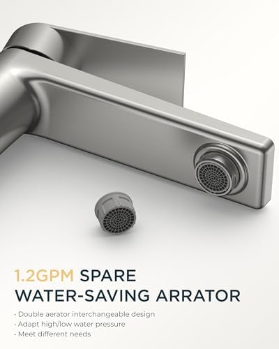FORIOUS Single Hole Bathroom Faucet Brushed Nickel, Commercial Faucet - Image 4