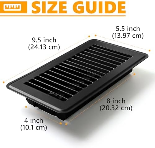 4Pack Floor Vent Covers, Floor Register 4" x 8", Adjustable Decorative Vent - Image 2