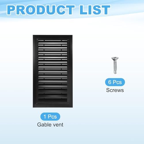 PATIKIL 22 x 12 Inch Gable Vent, 10 x 20 Inch Duct Opening Size - Image 3