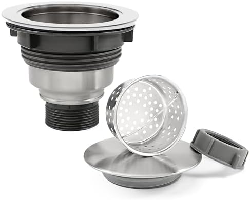 3 1/2" Kitchen Sink Drain Kit Replacement Sink Drain Assembly Removable 304 by QruiLanTu