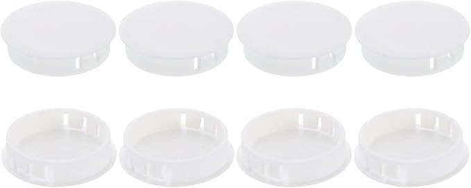uxcell 8Pcs Plastic Hole Plugs, 45mm Flush Type Panel Plugs, Round Snap by uxcell