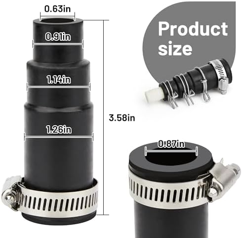 Dishwasher Drain Hose Adapter for Garbage Disposals, Rubber Drain Connector Kit - Image 2