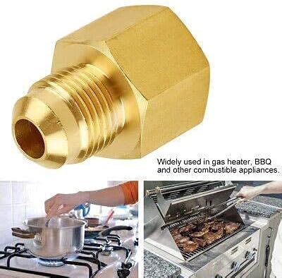 2 pcs Brass Flare Tube Fitting Coupling Gas Adapter 3/8" Male Flare x 1/2" NPT - Image 7