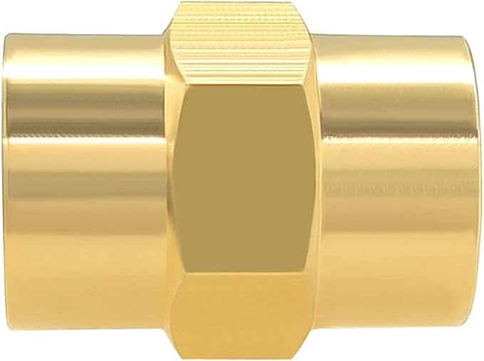 Hooshing 10PCS Brass Coupling Pipe Fitting, 1/8" x 1/8" NPT Female Coupler - Image 5