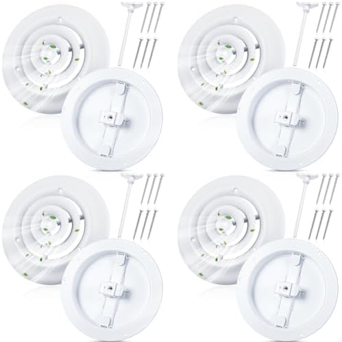 Therwen 4 Set 8 Inch Round Ceiling Diffuser Vent Cover by Therwen