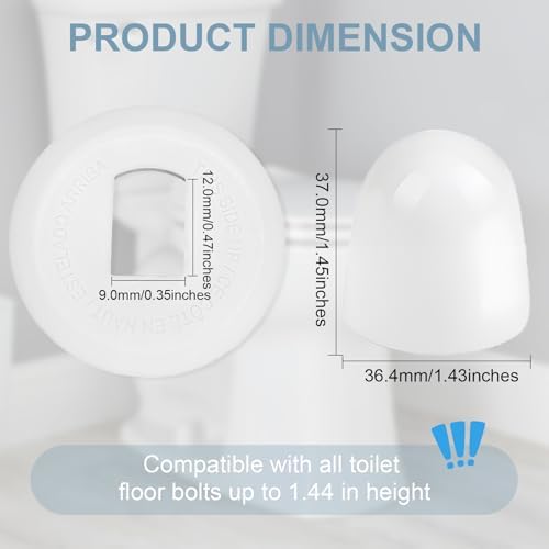 6 Packs Toilet Bolt Caps with Washers - Image 2