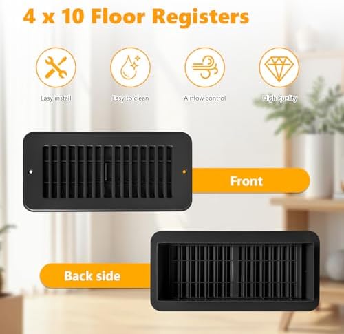 5 Pack Floor Vent Covers, Floor Register 4x10, Adjustable Plastic Vent Covers - Image 6