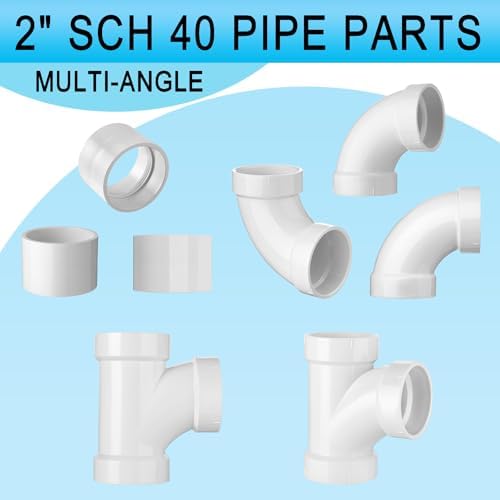 Asterbacks 2 inch Schedule 40 White PVC Pipe Fittings，Including 10 PCS - Image 6