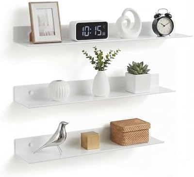 Z metnal White Wall Shelves, Small Corner Floating Bathroom Shelf, Lack Slim - Image 6