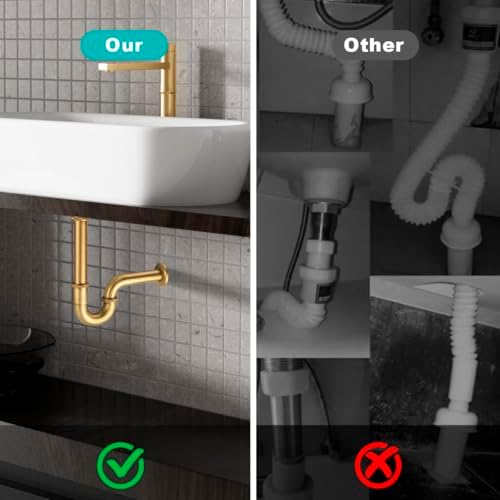 Bathroom Sink P-Trap Complete Set, Adjustable 1-1/4 Bottle Trap Sink Drain Kit - Image 4