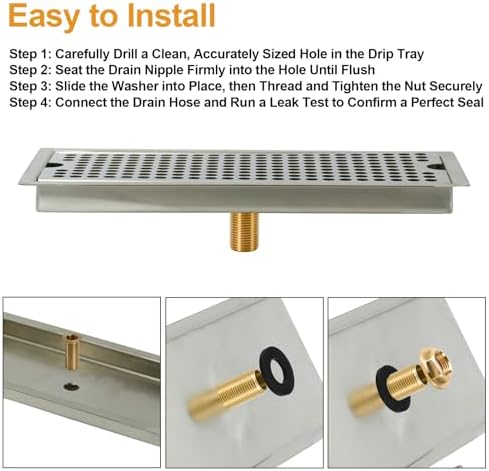 2Pcs 1/2" NPT Brass Drip Tray Drain Assembly - Image 4