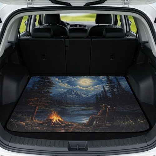 Classic Night Camping Waterproof Car Trunk Mat 29"x39" by Unknown