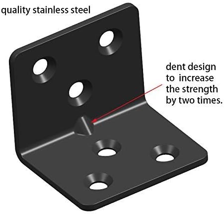 Black Stainless Steel Shelf Bracket, Joint Right Angle Bracket, L Shape Heavy - Image 3