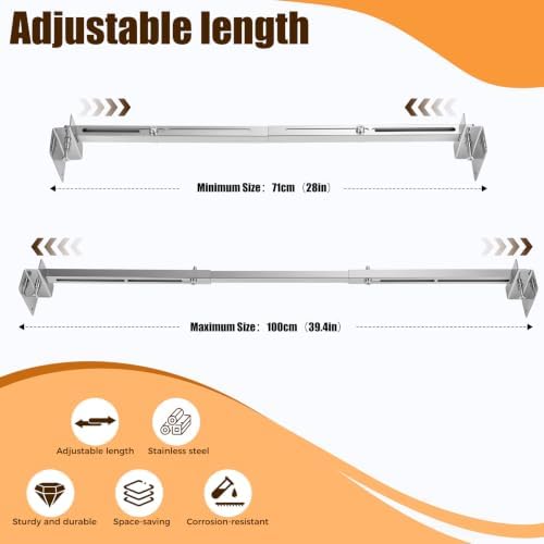 Stainless Steel Undermount Sink Support Bracket Set, Adjustable 28"–39.5"Heavy - Image 2