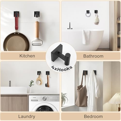 Lairuier 10-Piece Matte Black Bathroom Accessories, Towel Bar Set - Image 5