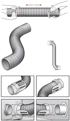 Deflecto Dryer to Vent Hookup Kit, Semi-Rigid Flexible Aluminum Duct 4 inch - Image 5