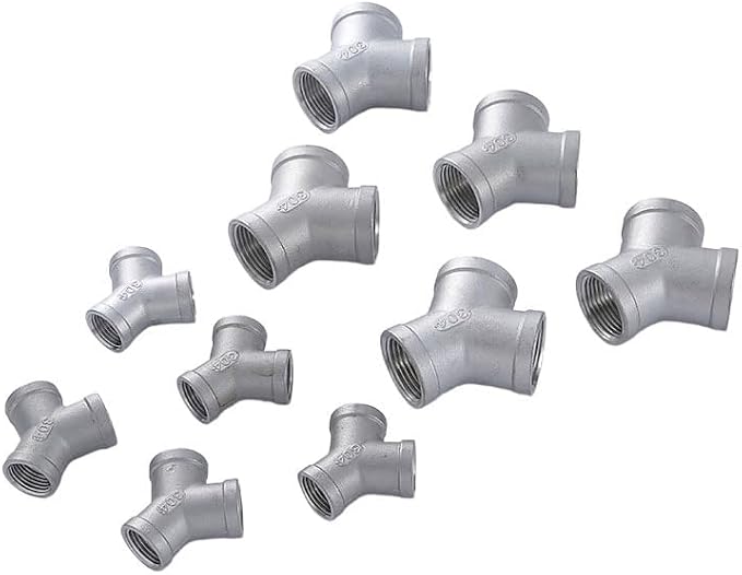 Stainless Steel 304 Tee NPT Female 3/8" Y Shaped 3 Way Cast Pipe Fitting - Image 5