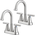 Bathroom Faucet, Hurran 4 inch Centerset 2-Handle Lead-Free, Brushed Nickel by Hurran
