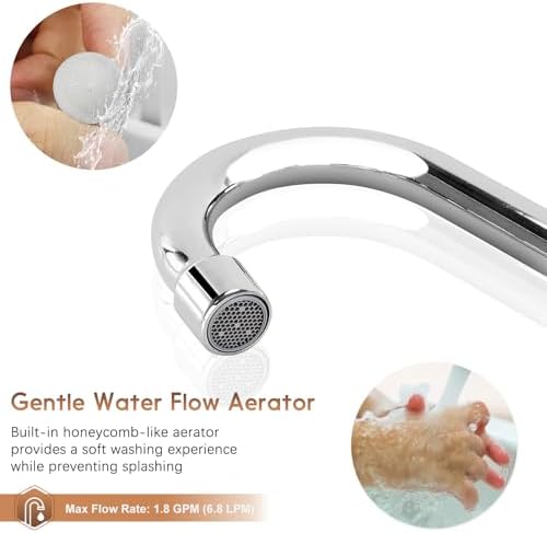 Commercial Bar Sink Faucet 4 Inch Center Deck Mount 3-1/2" Gooseneck Spout - Image 6