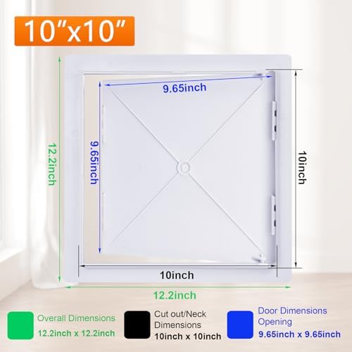 Suteck Plastic Access Panel for Drywall Ceiling 10 x 10 Inch Reinforced - Image 2