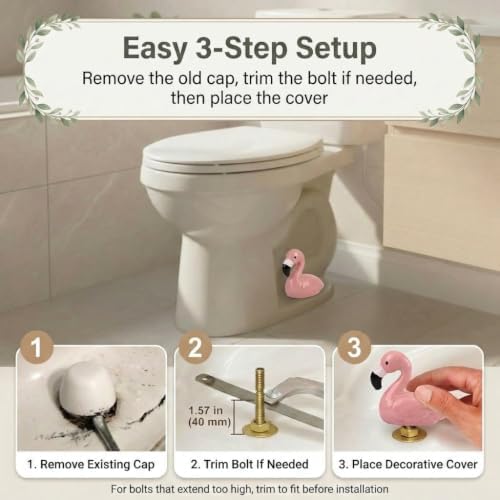 Flamingo Ceramic Toilet Bolt Covers Decorative - Image 5