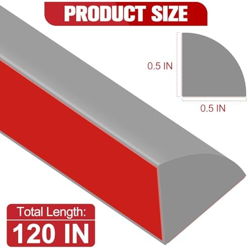 ToLanbbt Flexible Quarter Round Molding, 120 Inch Peel and Stick Rubber Trim - Image 2