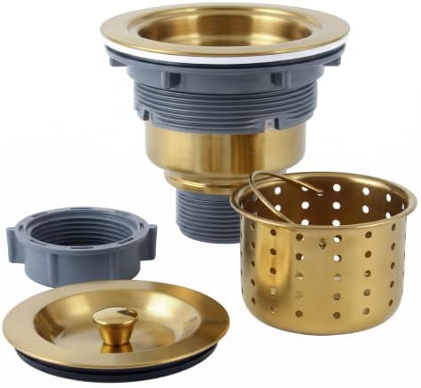 LQS 3-1/2 Inch Gold Kitchen Sink Drain by LQS