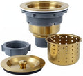 LQS 3-1/2 Inch Gold Kitchen Sink Drain by LQS